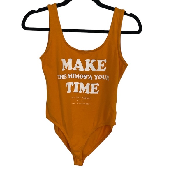The Laundry Room - Orange Body Suit “Make the Mimosa Your Time” - Women’s Size S - Picture 4 of 5